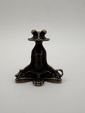 Vintage Style Brass Frog Incense Burner Holder Zen Meditation Decor